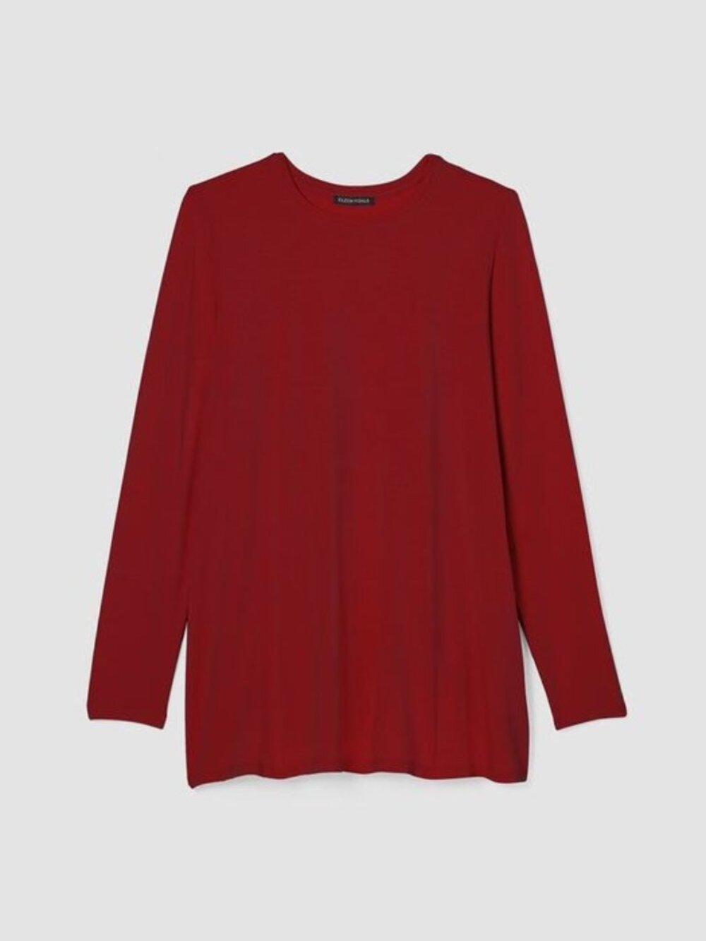 Eileen Fisher Brick-Red Knit Tunic Sweater, Size XS